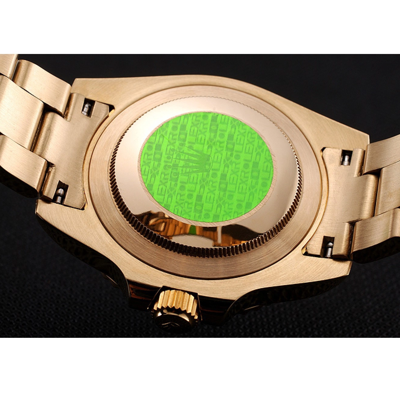 Aaa replica Black Markings Case Submariner Bracelet Bezel Diamond Yellow Dial Rolex Gold Swiss And Gold With 0718
